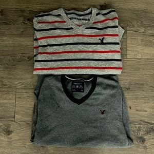 (2) American Eagle V Neck Sweater